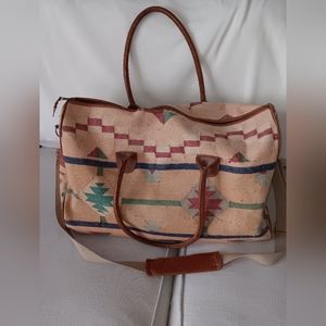 Kilm style vintage travel duffle weekender bag